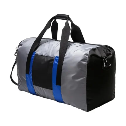 White and Blue Custom Sports Duffel Bag